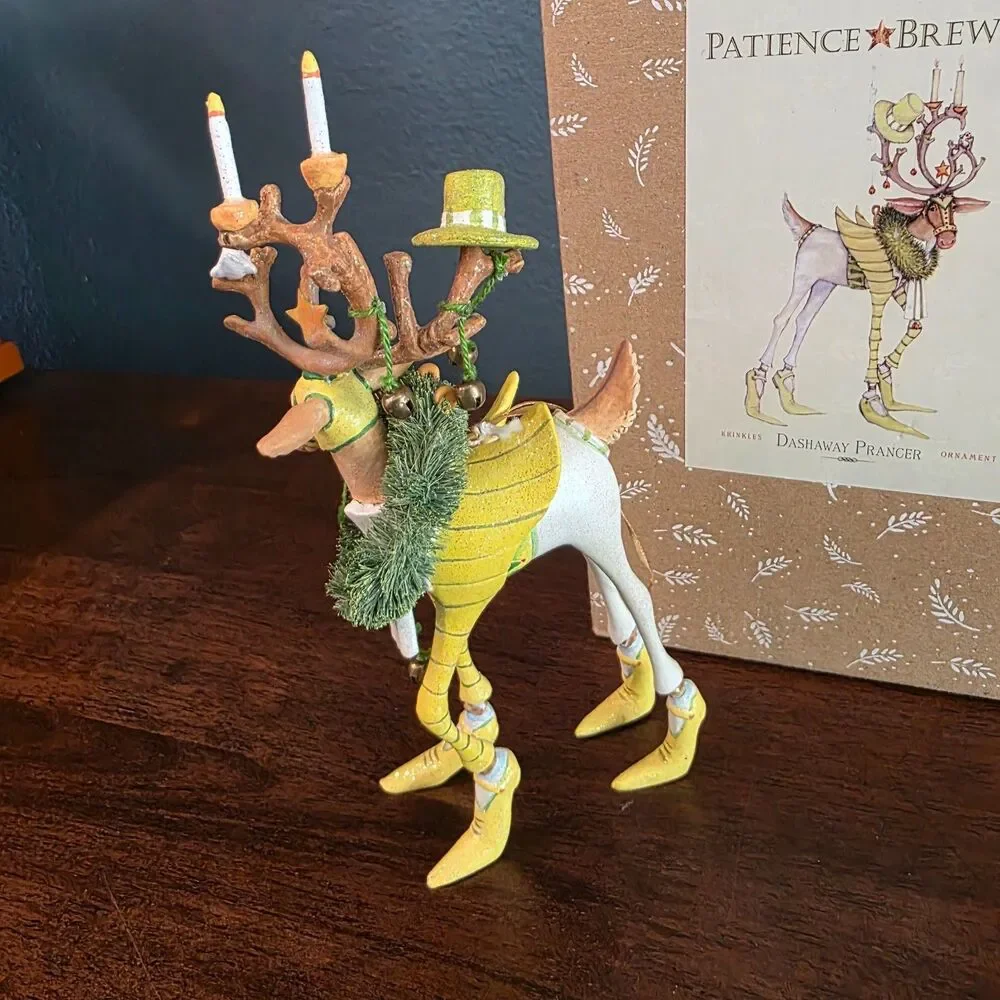 Patience Brewster Dash Away Prancer DEPT 56 Reindeer Christmas Ornament w/Box